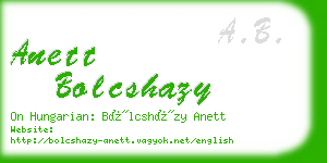 anett bolcshazy business card